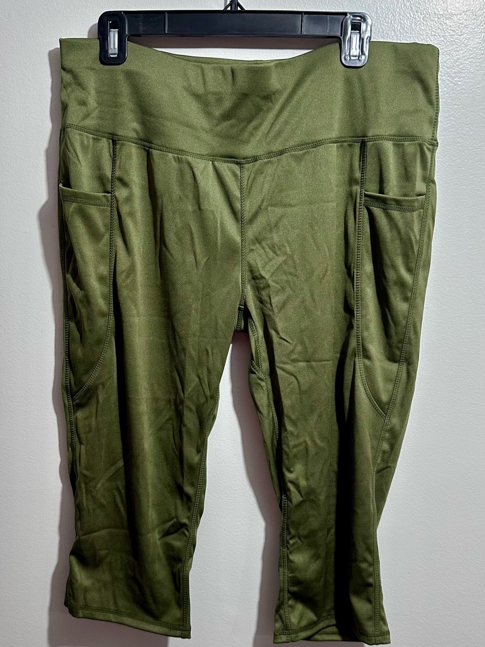 Olive Green Active Pocket Leggings Size XL (1232)